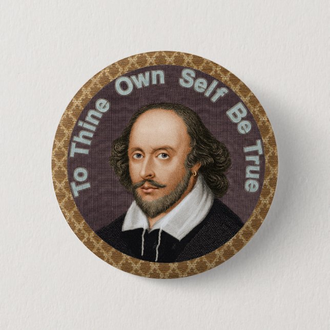 William Shakespeare 2 Inch Round Button (Front)