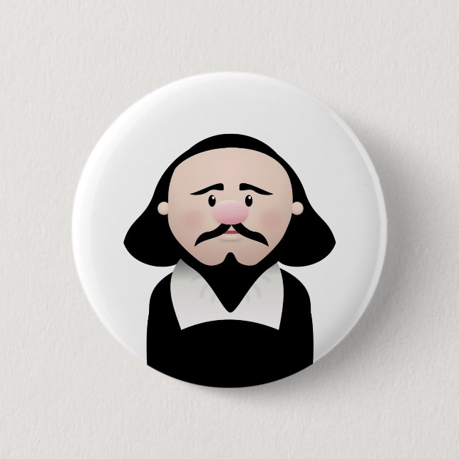 William Shakespeare 2 Inch Round Button (Front)