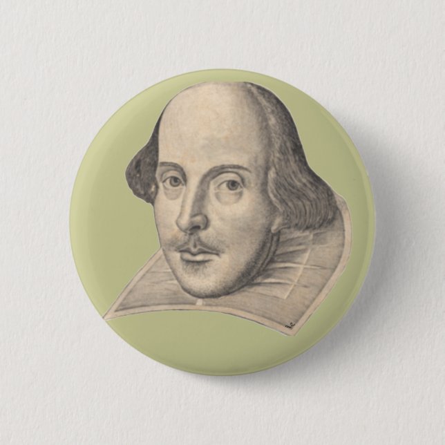 William Shakespeare 2 Inch Round Button (Front)