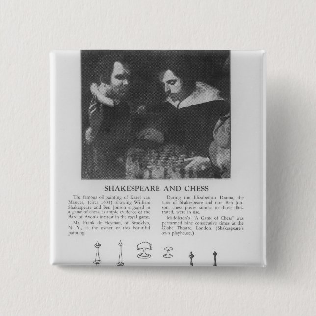 William Shakespeare  and Ben Jonson 2 Inch Square Button (Front)