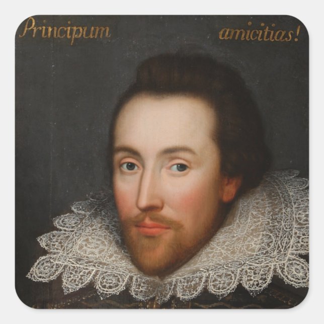 William Shakespeare Cobbe Portrait  circa 1610 Square Sticker (Front)
