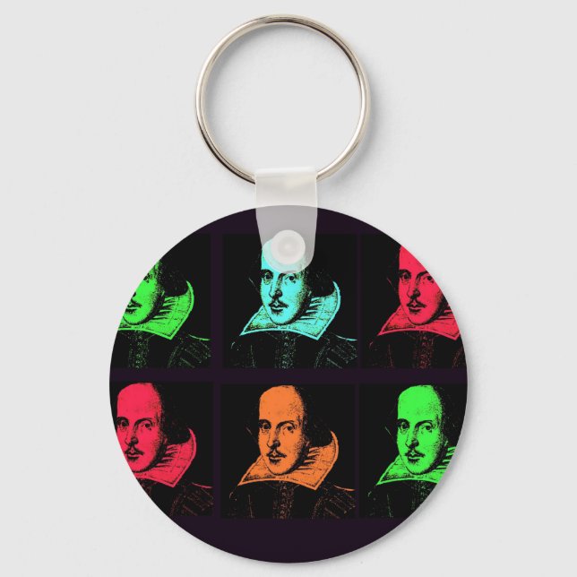 William Shakespeare Collage Keychain (Front)