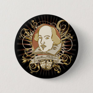 William Shakespeare Crest (Gold) 2 Inch Round Button