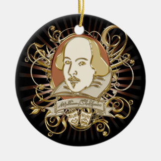 William Shakespeare Crest (Gold) Ceramic Ornament