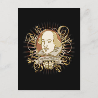 William Shakespeare Crest (Gold) Postcard