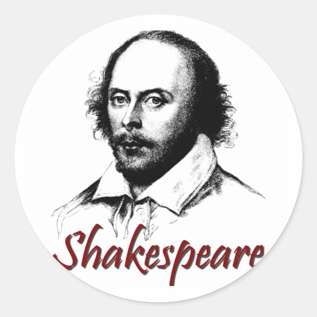 William Shakespeare Etching Classic Round Sticker (Front)
