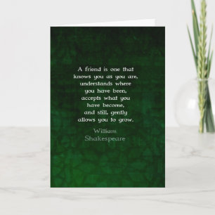 William Shakespeare Friendship Inspirational Quote Card