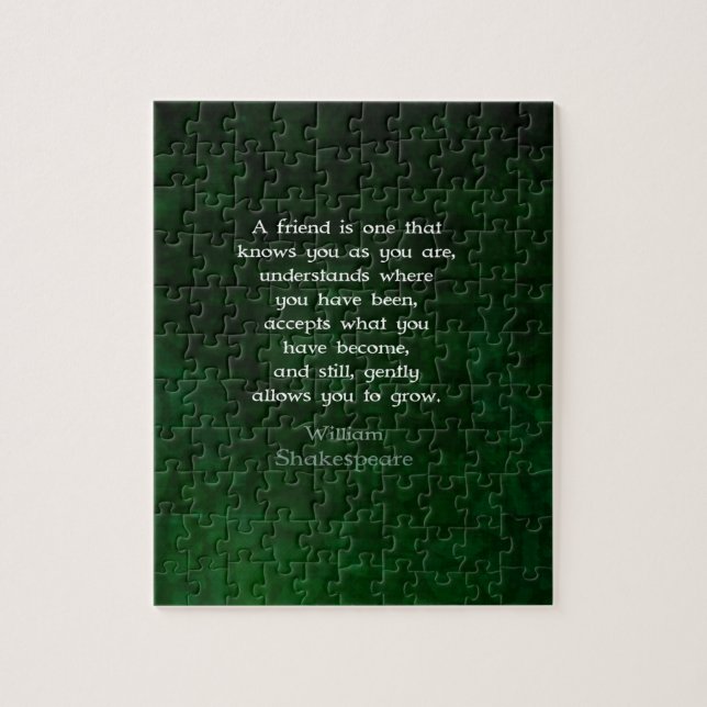 William Shakespeare Friendship Inspirational Quote Jigsaw Puzzle (Vertical)