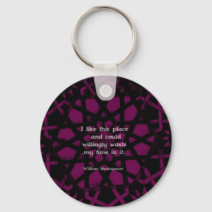 William Shakespeare Funny Quote "I like this place Keychain