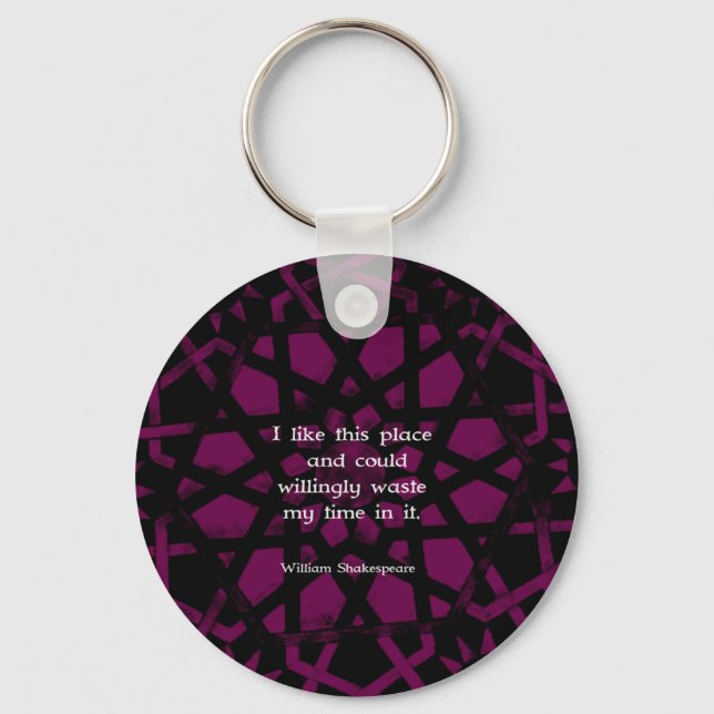 William Shakespeare Funny Quote "I like this place Keychain (Front)