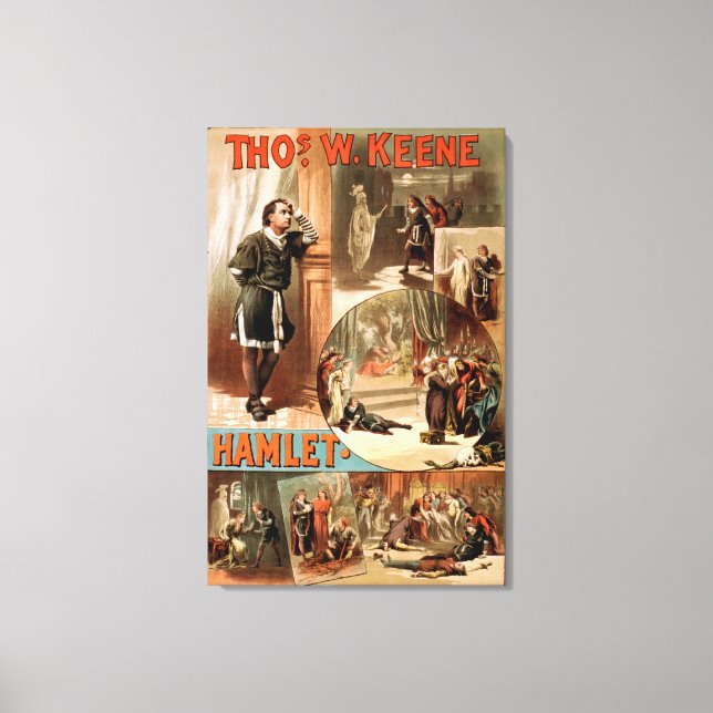 William Shakespeare "Hamlet" Theatre Poster Canvas Print (Front)