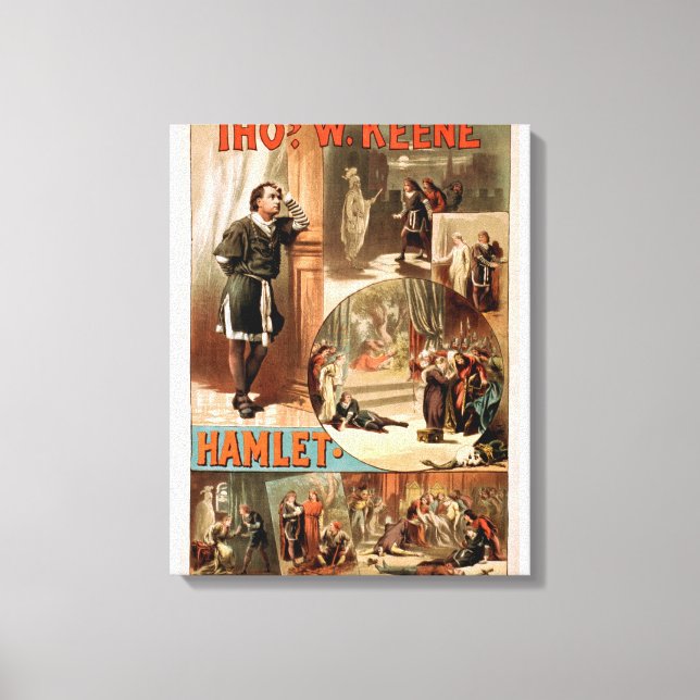 William Shakespeare "Hamlet" Theatre Poster Canvas Print (Front)