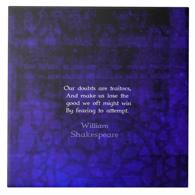 William Shakespeare Inspirational Courage Quote Tile (Front)