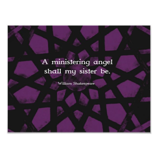 William Shakespeare Inspirational Sister Quote Photo Print (Front)