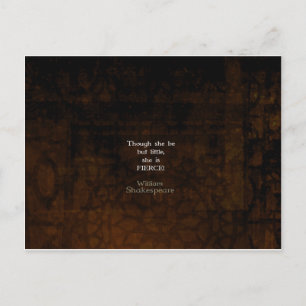 William Shakespeare Little And Fierce Quotation Postcard