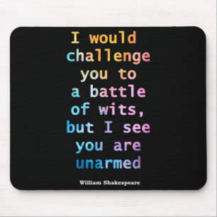 William Shakespeare Pastel I See You Are Unarmed Q Mouse Pad