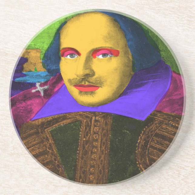 William Shakespeare Pop Art Coaster (Front)