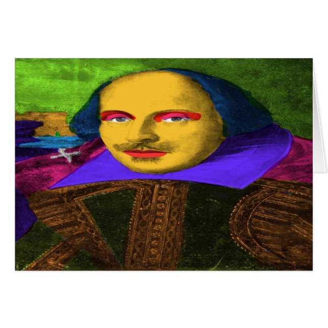 William Shakespeare Pop Art Greeting Card (Front Horizontal)