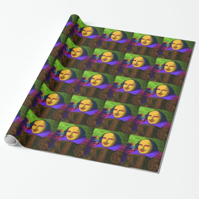 William Shakespeare Pop Art Wrapping Paper (Unrolled)