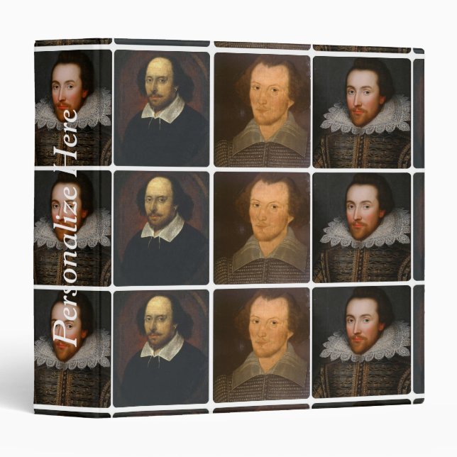 William Shakespeare Portrait Collage Binder (Front/Spine)