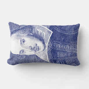 William Shakespeare Portrait from First Folio Lumbar Pillow