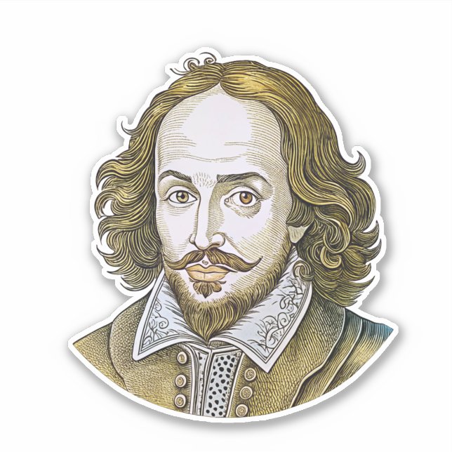 William Shakespeare portrait illustration Gold (Front)