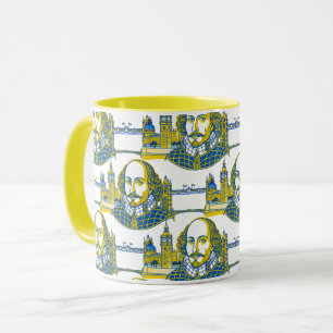 William Shakespeare portrait illustration London  Mug