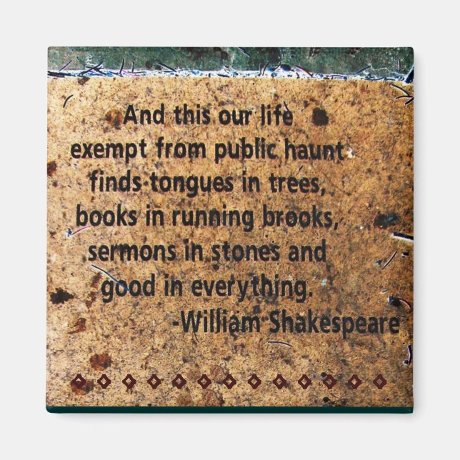 William Shakespeare Quote Magnet (Front)