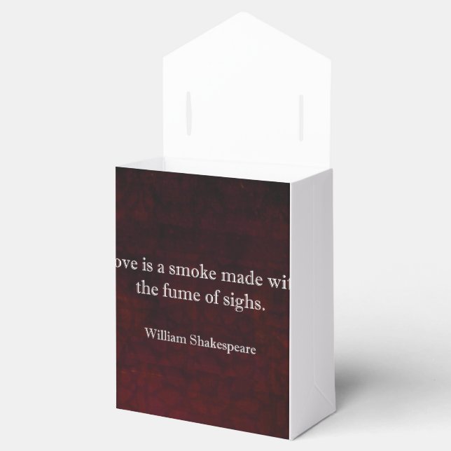 William Shakespeare Romeo and Juliet LOVE Quote Favor Box (Opened)