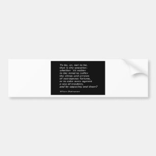 William Shakespeare`s `Hamlet` Bumper Sticker