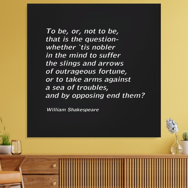 William Shakespeare`s `Hamlet` Canvas Print (Insitu(LivingRoom))