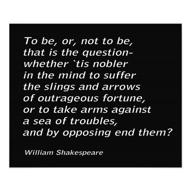 William Shakespeare`s `Hamlet` Photo Print (Front)