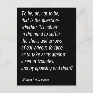 William Shakespeare`s `Hamlet` Postcard