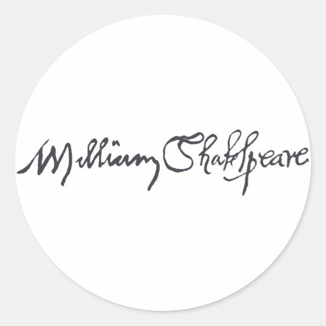 William Shakespeare Signature Classic Round Sticker (Front)