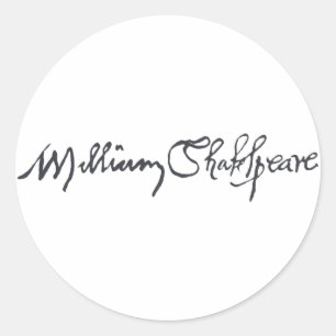William Shakespeare Signature Classic Round Sticker