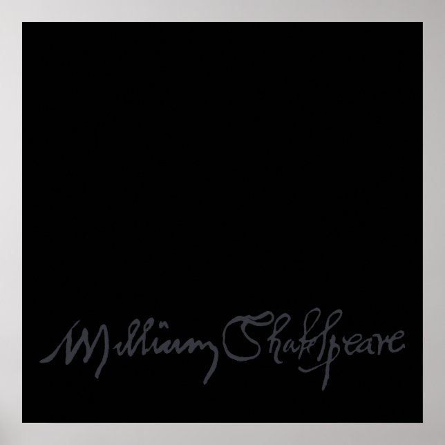 William Shakespeare Signature Poster (Front)