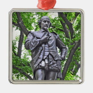 William Shakespeare Statue in Central Park Metal Ornament