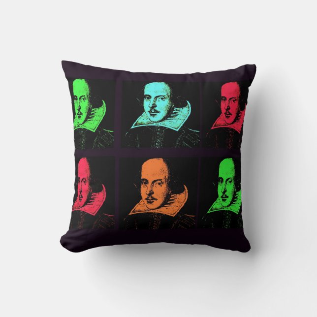 William Shakespeare Throw Pillow (Front)