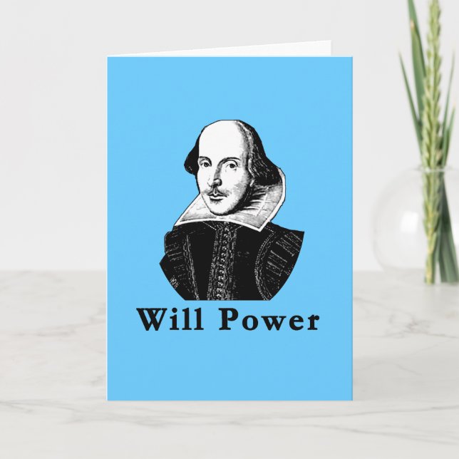 William Shakespeare WILL POWER Tshirts Card (Front)