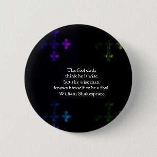 William Shakespeare Wisdom Quotation Saying 2 Inch Round Button