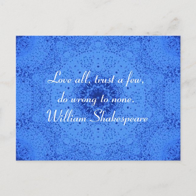William Shakespeare Wisdom Quotation Saying Postcard (Front)