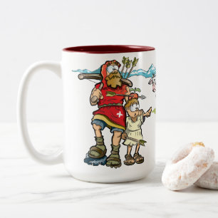 William Tell bucolic view with cows in the Alps Two-Tone Coffee Mug