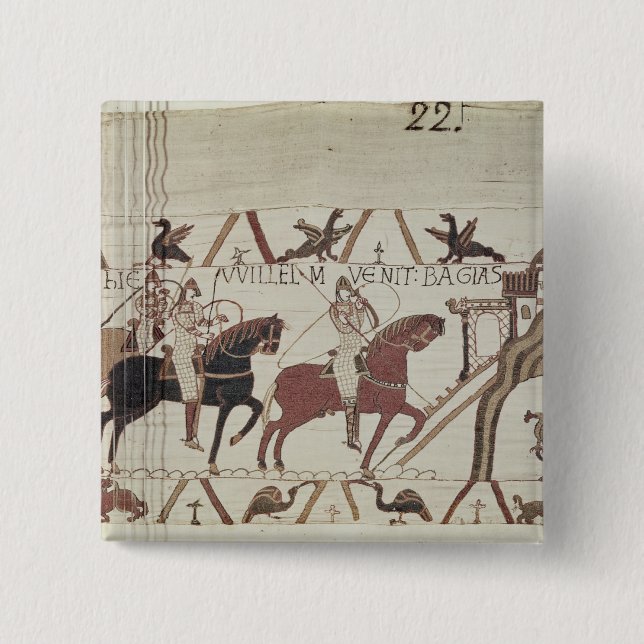 William the Conqueror  arrives at Bayeux 2 Inch Square Button (Front)
