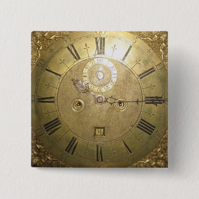 William Tomlinson Tall Case Clock II 2 Inch Square Button (Front)