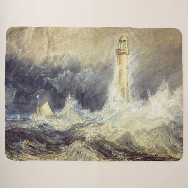 William Turner - Bell Rock Lighthouse Sherpa Blanket (Front (Horizontal))