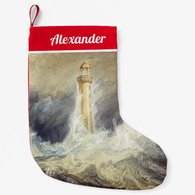 William Turner - Bell Rock Lighthouse Small Christmas Stocking (Front)