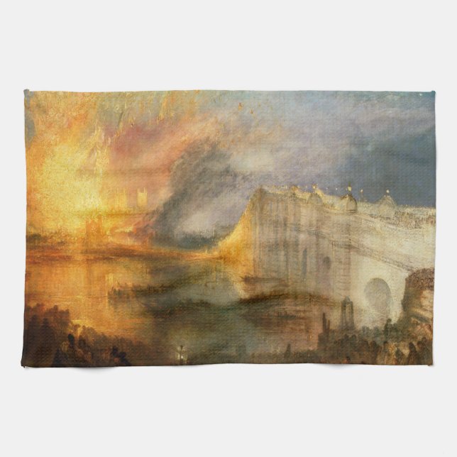 William Turner - The Burning of the Parliament Kitchen Towel (Horizontal)