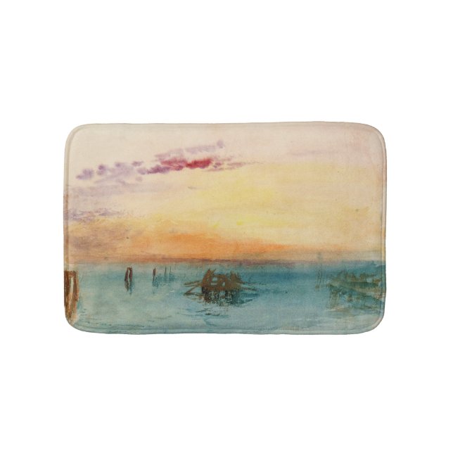 William Turner - The Lagoon near Venice at Sunset Bath Mat (Front)