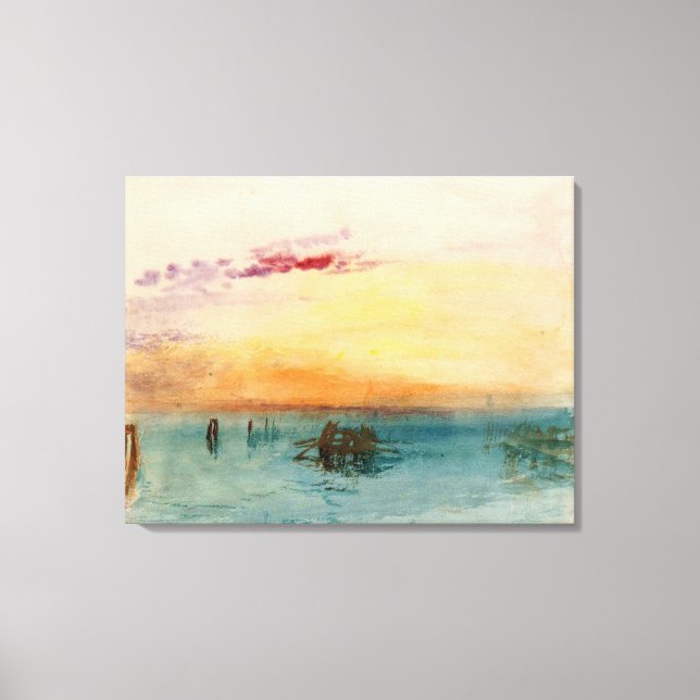 William Turner - The Lagoon near Venice at Sunset Canvas Print (Front)