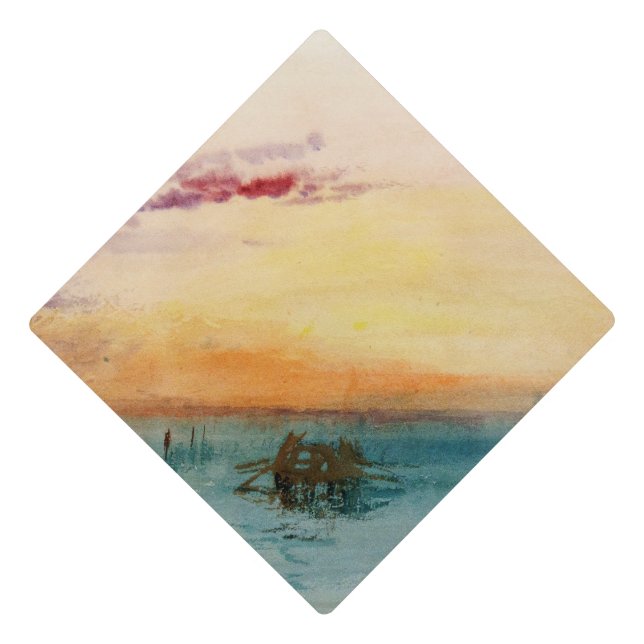 William Turner - The Lagoon near Venice at Sunset Graduation Cap Topper (Front)